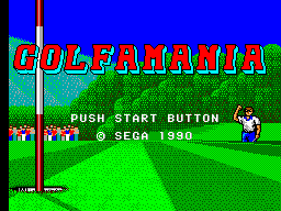 Golfamania title screen for Sega Master System